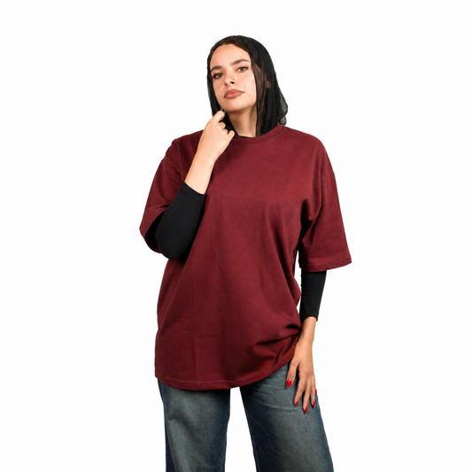 Oversized Shirt — Burgundy