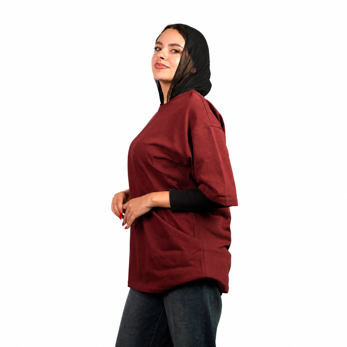 Oversized Shirt — Burgundy