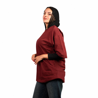 Oversized Shirt — Burgundy